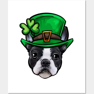 St Patricks Day Boston Terrier Posters and Art